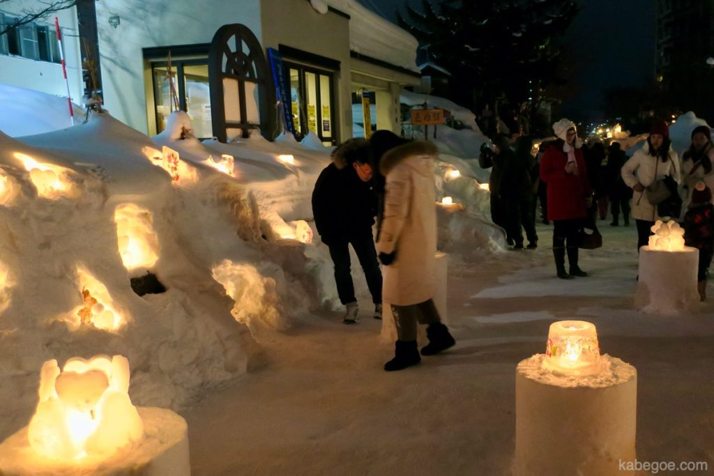 Camino de luz de nieve de Otaru