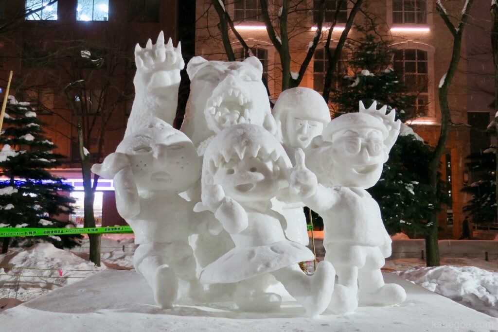 Chibi Maruko-chan en el Festival de la nieve de Sapporo