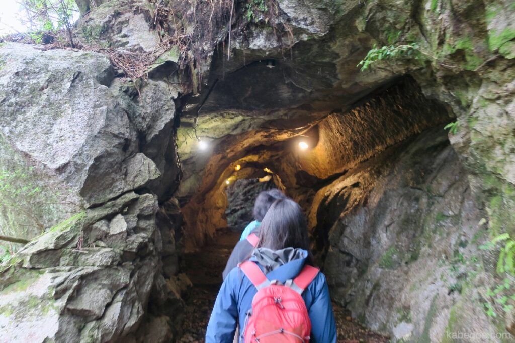 屋久島トレッキングの洞窟
